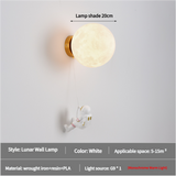 NNEDSZ Astronaut Moon Wall Lamp with Warm Light,Diameter 20cm
