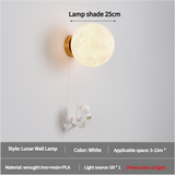 NNEDSZ Astronaut Moon Wall Lamp with Three Colors of Light,Diameter 25cm