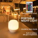 NNEDSZ Portable LED Night Light with 16 Colors, 4 Dimming Modes, and Remote Control