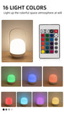 NNEDSZ Portable LED Night Light with 16 Colors, 4 Dimming Modes, and Remote Control