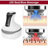 NNEDSZ Blue Rechargeable Electric Scalp Massager with Adjustable Speeds and LED Therapy
