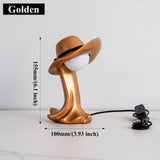 NNEDSZ Gold Creative Cowboy Hat USB Table Lamp for Home and Office Decor