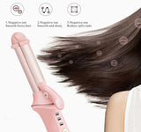 NNEDSZ Black Mini Cordless Hair Curler with Adjustable Heat Settings and USB Charging