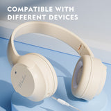 NNEDSZ Pink Wireless Bluetooth Headphones with Hi-Fi Bass, Foldable Design, and Card Slot