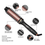 NNEDSZ 3-in-1 Hair Styling Round Brush with Curling, Straightening & Drying Functions, LCD Display, 10 Temperature Settings