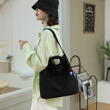 NNEDSZ Pink Minimalist Nylon Tote Bag with Adjustable Shoulder Strap, Large Capacity