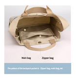 NNEDSZ Apricot Minimalist Nylon Tote Bag with Adjustable Shoulder Strap, Large Capacity