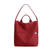 NNEDSZ Red Minimalist Nylon Tote Bag with Adjustable Shoulder Strap, Large Capacity