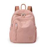 NNEDSZ Pink Mini Nylon Multi-Compartment Backpack - Lightweight and Stylish Everyday Bag