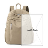 NNEDSZ Dark Green Mini Nylon Multi-Compartment Backpack - Lightweight and Stylish Everyday Bag