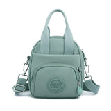 NNEDSZ Green Mini Waterproof Nylon Backpack - Lightweight Casual Crossbody Bag