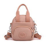 NNEDSZ Pink Mini Waterproof Nylon Backpack - Lightweight Casual Crossbody Bag
