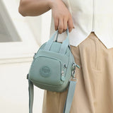 NNEDSZ Deep Bean Paste Color Mini Waterproof Nylon Backpack - Lightweight Casual Crossbody Bag