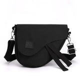 NNEDSZ Black Compact Nylon Crossbody Shoulder Bag - Stylish and Lightweight Sling Purse