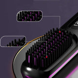 NNEDSZ Blue Wireless Hair Straightening Brush - Compact and Rechargeable Styling Tool