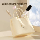 NNEDSZ Off-white Rechargeable Wireless Hair Straightening Brush - Sleek and Portable Styling Tool