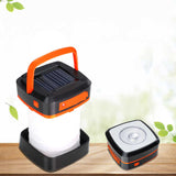 NNEDSZ Orange Collapsible Portable Solar LED Camping Lantern with USB Charging