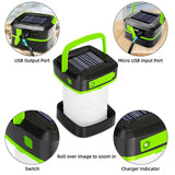 NNEDSZ Green Collapsible Portable Solar LED Camping Lantern with USB Charging