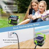 NNEDSZ Green Collapsible Portable Solar LED Camping Lantern with USB Charging