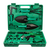 NNEDSZ YL/L10 Green 10-Piece Floral Gardening Tool Set with Carrying Case - Durable and Stylish