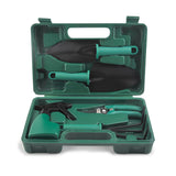 NNEDSZ YL/L05 Green 5-Piece Compact Gardening Tool Set with Durable Case - Essential for Home Gardens
