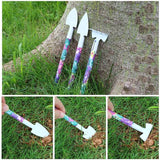 NNEDSZ YL/Z05 Purple 5-Piece Compact Gardening Tool Set with Durable Case - Essential for Home Gardens