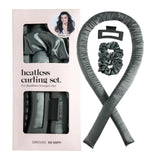 NNEDSZ 5PCS Green Heatless Hair Curling Set with Scrunchie and Hair Clip - Silk Curling Ribbon