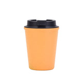 NNEDSZ Yellow 350ml Wheat Straw Double-Layer Coffee Cup - Eco-Friendly and Lightweight