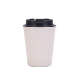 NNEDSZ White 350ml Wheat Straw Double-Layer Coffee Cup - Eco-Friendly and Lightweight
