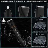 NNEDSZ 3-in-1 Waterproof Rechargeable Electric Hair Trimmer Set for Men - Professional Grooming Kit