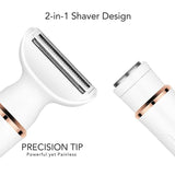 NNEDSZ 2-in-1 Electric Lady Shaver with Precision Tip - Portable and Rechargeable Grooming Tool