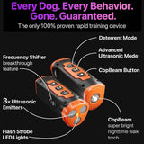 NNEDSZ Orange Multifunctional Ultrasonic Dog Repeller & Flashlight - Long-Range SOS Emergency Light