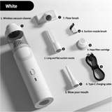 NNEDSZ White Cordless Handheld Vacuum Cleaner with Blower Function - Compact and Rechargeable 120W Power