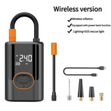 NNEDSZ Portable Wireless Air Pump with Power Bank Function - 100W Tire Inflator with LED Display