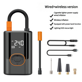 NNEDSZ Wireless & Wired Portable Air Pump with Power Bank and SOS Light - 100W Tire Inflator