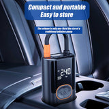 NNEDSZ Wireless & Wired Portable Air Pump with Power Bank and SOS Light - 100W Tire Inflator