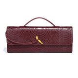 NNEDSZ Wine Red Elegant PU Leather Clutch Bag with Snake Print Design - Multi-color Options