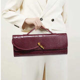 NNEDSZ Apricot Elegant PU Leather Clutch Bag with Snake Print Design - Multi-color Options