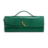 NNEDSZ Green Elegant PU Leather Clutch Bag with Snake Print Design - Multi-color Options