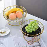 NNEDSZ Elegant Iron Art Glass Serving Tray(White Glass) - Round Design with Gold Finish 27*13.5*17.5cm