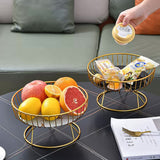 NNEDSZ Elegant Iron Art Glass Serving Tray(Black Glass) -Round Design with Gold Finish 27*13.5*17.5cm