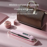 NNEDSZ Pink Wireless Rechargeable Hair Straightener with 5000mAh Battery - Portable Design & Adjustable Temperature