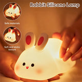 NNEDSZ Cute Silicone Rabbit Night Light with Voice Control
