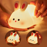 NNEDSZ Cute Silicone Rabbit Night Light with Voice Control