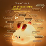 NNEDSZ Cute Silicone Rabbit Night Light with Voice Control