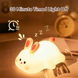 NNEDSZ Cute Silicone Rabbit Night Light with Voice Control