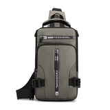 NNEDSZ Khaki Compact Multi-Function Nylon Chest Bag - Stylish and Practical