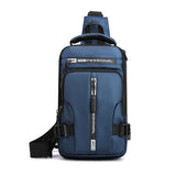 NNEDSZ Blue Compact Multi-Function Nylon Chest Bag - Stylish and Practical