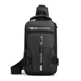 NNEDSZ Black Compact Multi-Function Nylon Chest Bag - Stylish and Practical