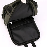 NNEDSZ Black Compact Multi-Function Nylon Chest Bag - Stylish and Practical